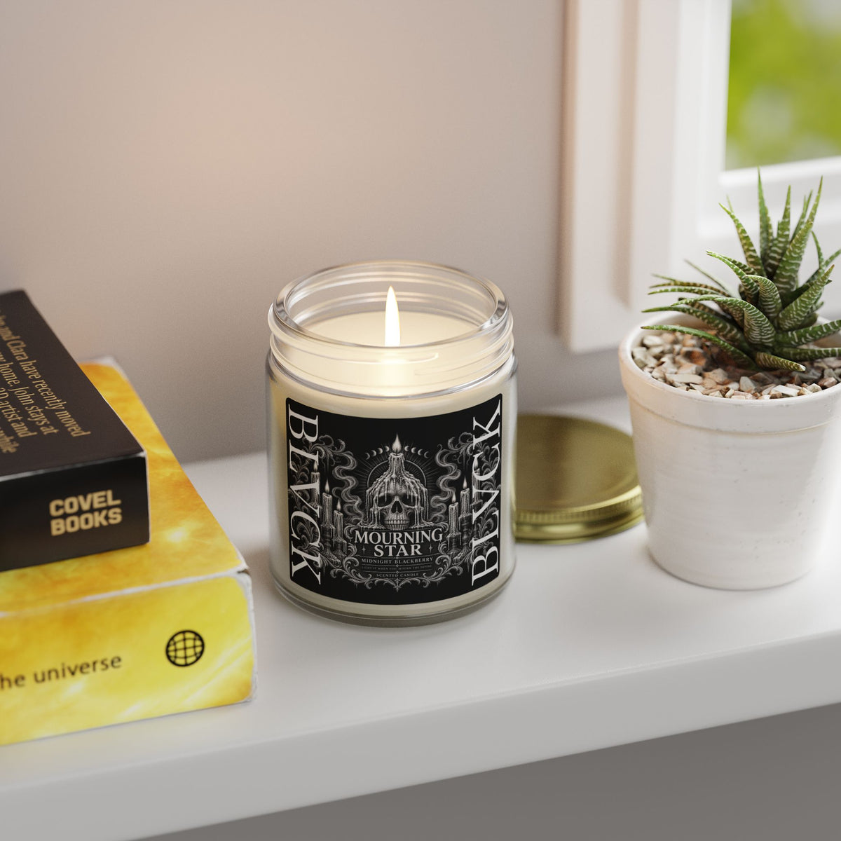 Mourning Star // Midnight Blackberry Scented Coconut Apricot Wax Candle
