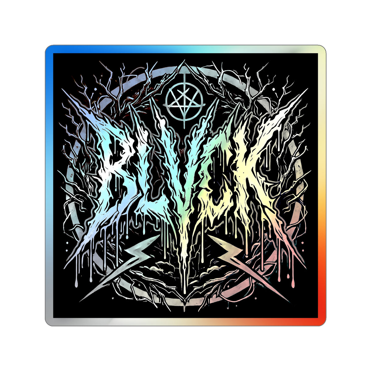 BLVCK Sigil // Holographic Sticker // Monochrome Edition