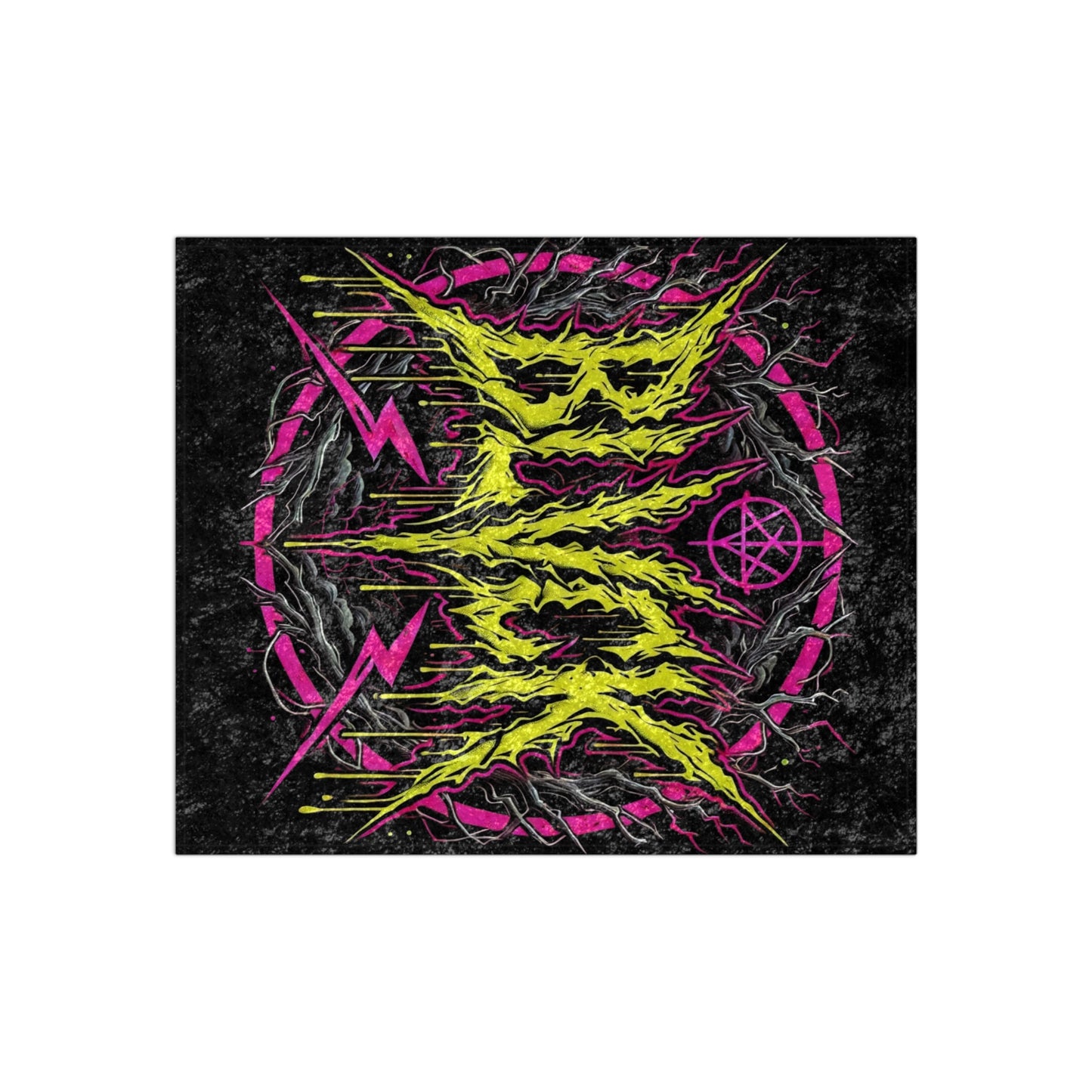 BLVCK // Neon Sigil // Premium Crushed Velvet Blanket