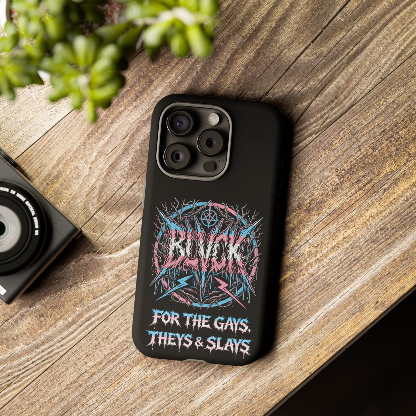 BLVCK // For the Gays, Theys & Slays (Trans Pride Edition) iPhone Case