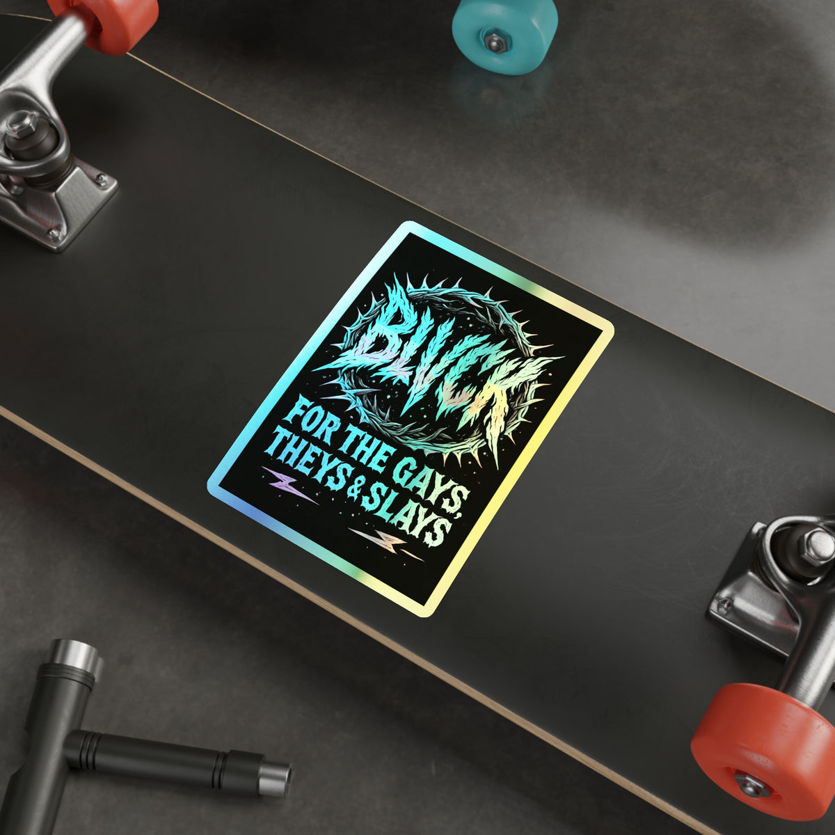 BLVCK Sigil // Holographic Sticker // Trans Pride Thorn Halo Edition