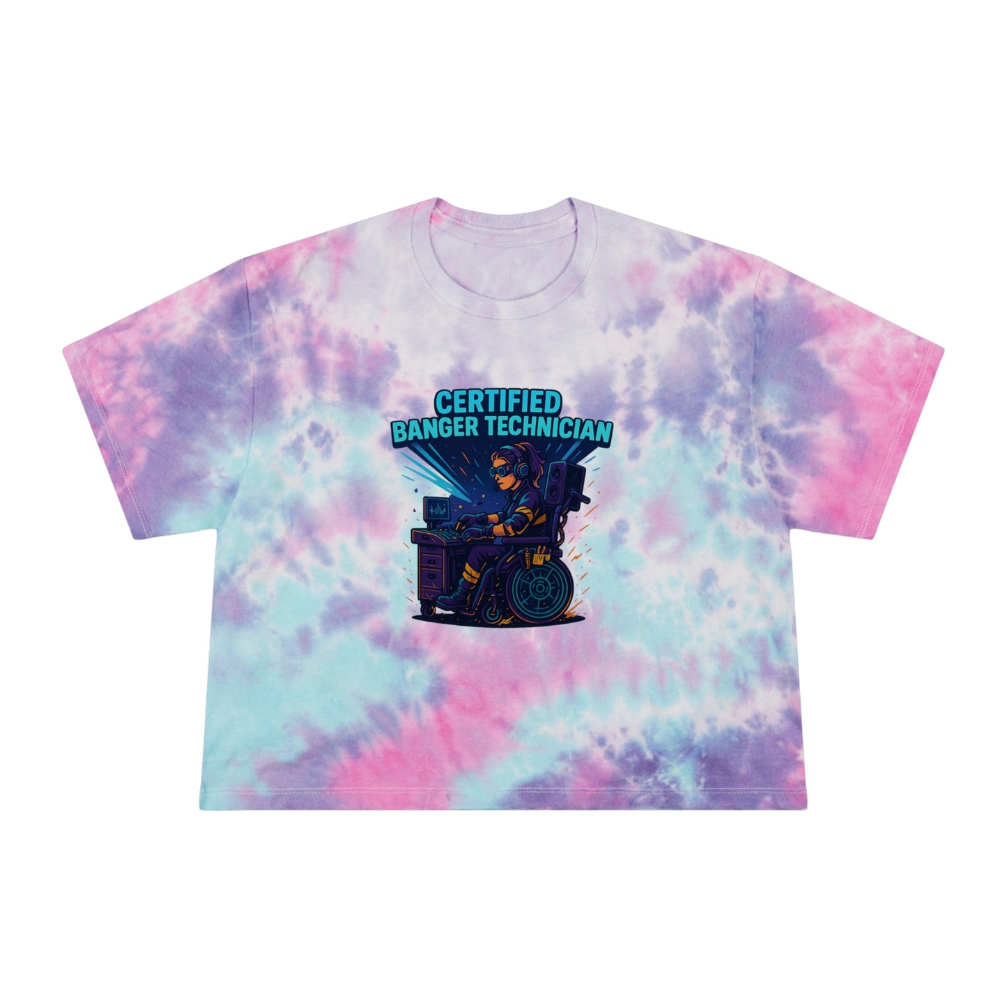 Certified Banger Technician // BLVCK Lagoon Tie-Dye Crop Tee