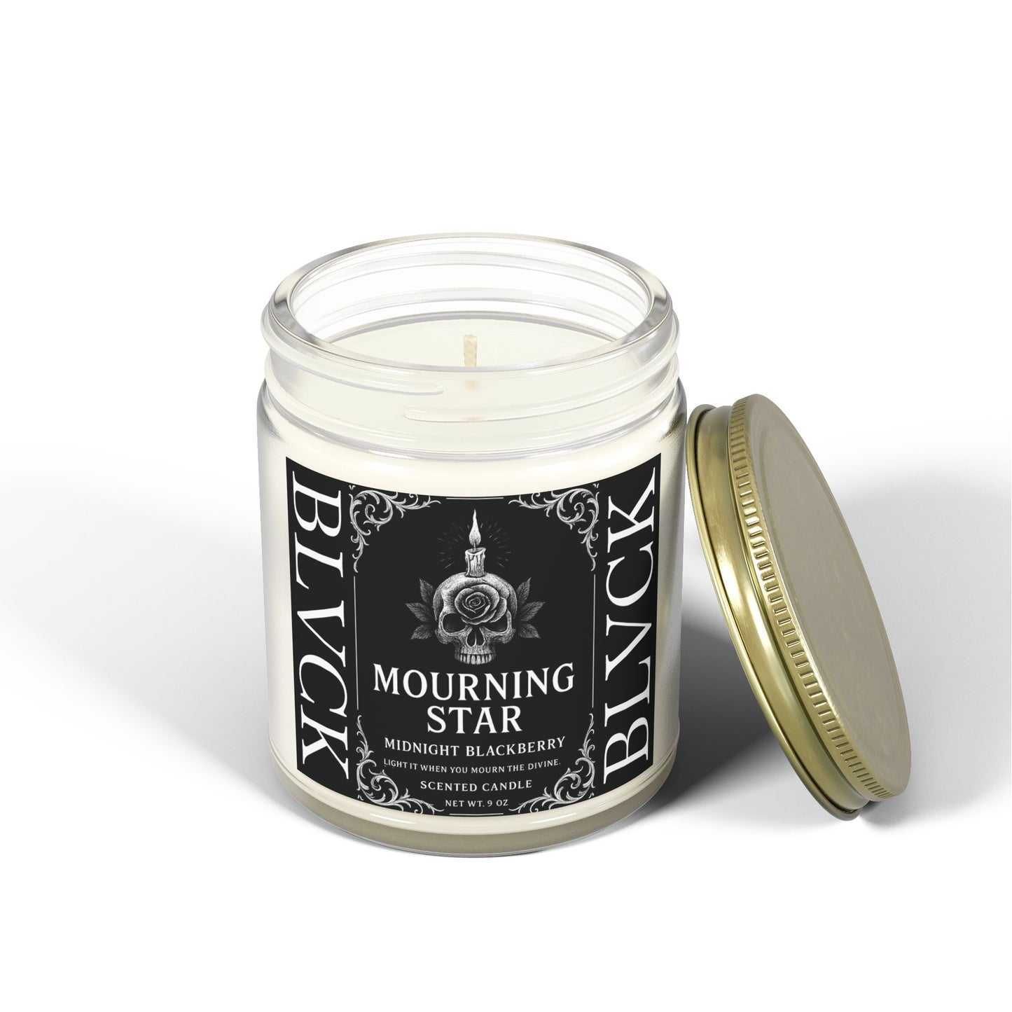 Mourning Star // Midnight Blackberry Scented Coconut Apricot Wax Candle