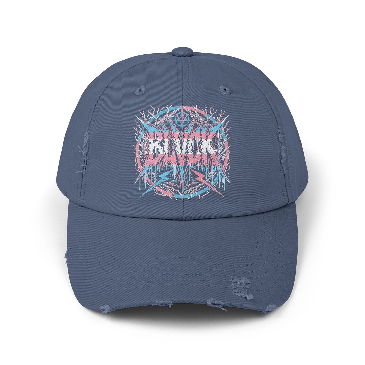 BLVCK // Trans Pride Sigil Distressed Cap