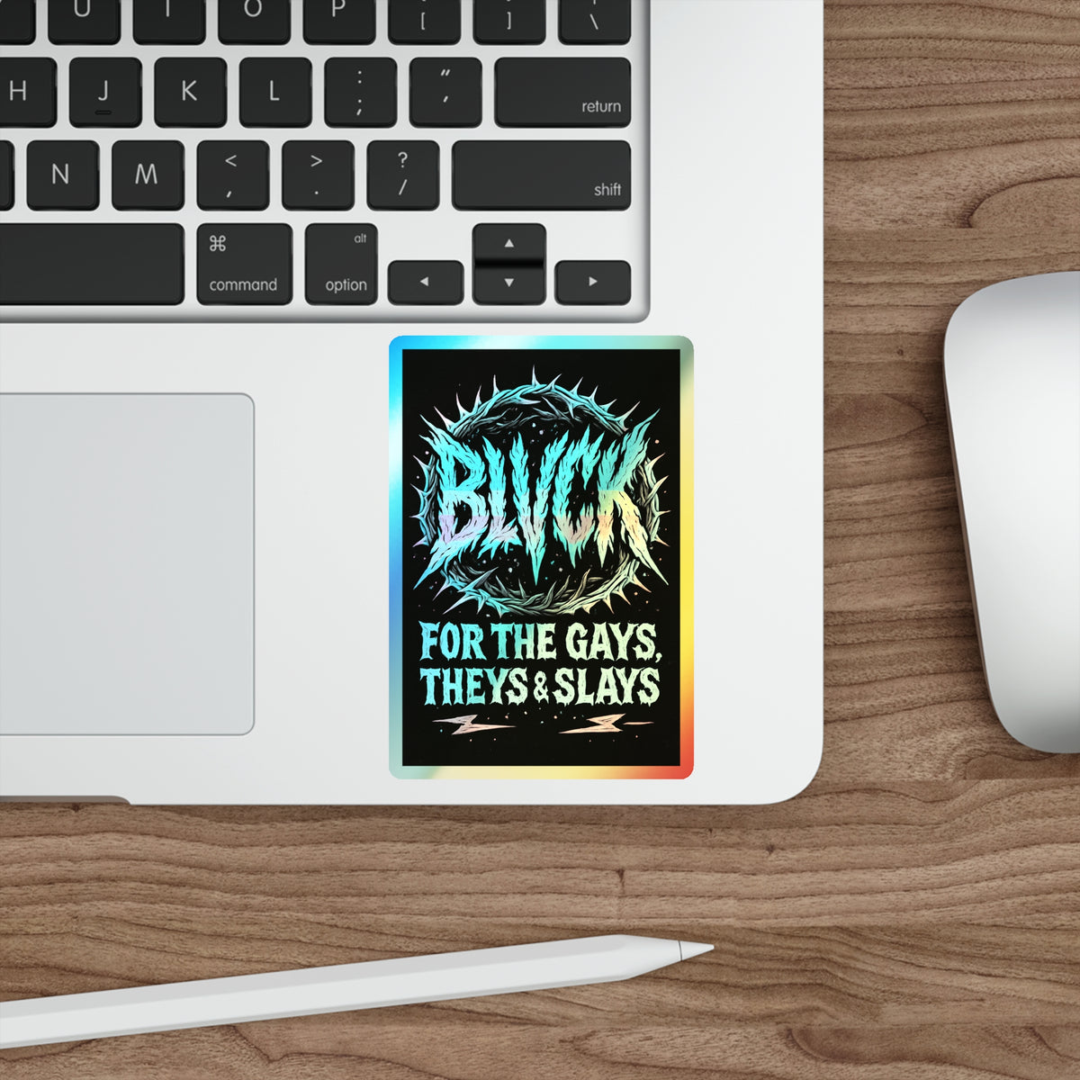 BLVCK Sigil // Holographic Sticker // Trans Pride Thorn Halo Edition