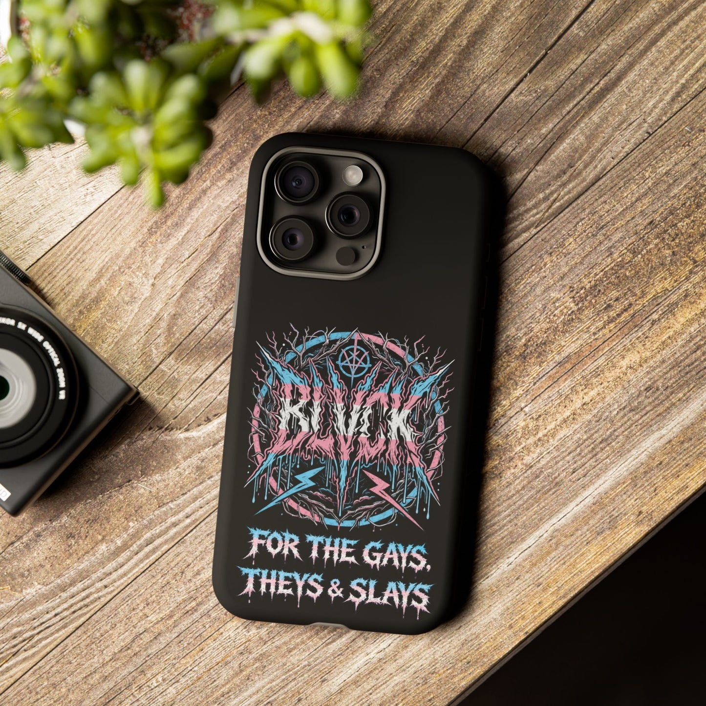 BLVCK // For the Gays, Theys & Slays (Trans Pride Edition) iPhone Case