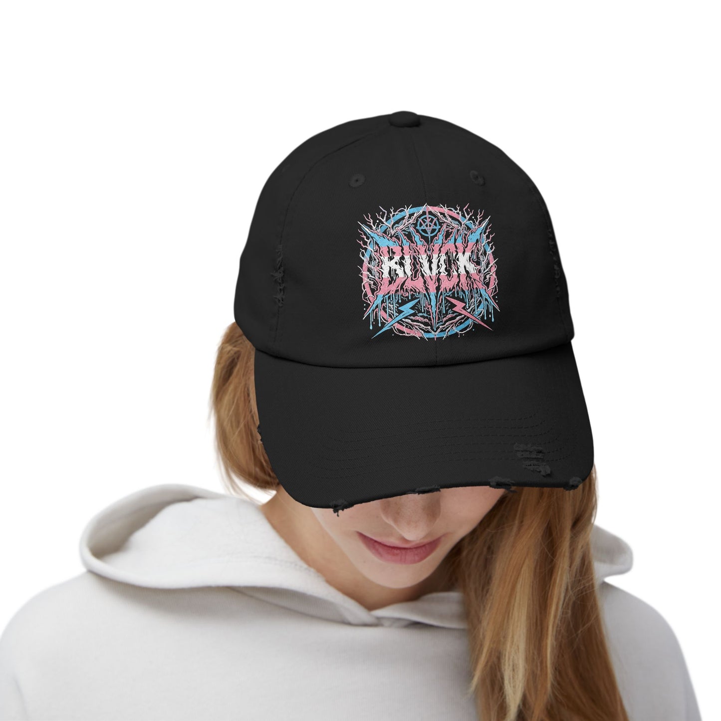 BLVCK // Trans Pride Sigil Distressed Cap