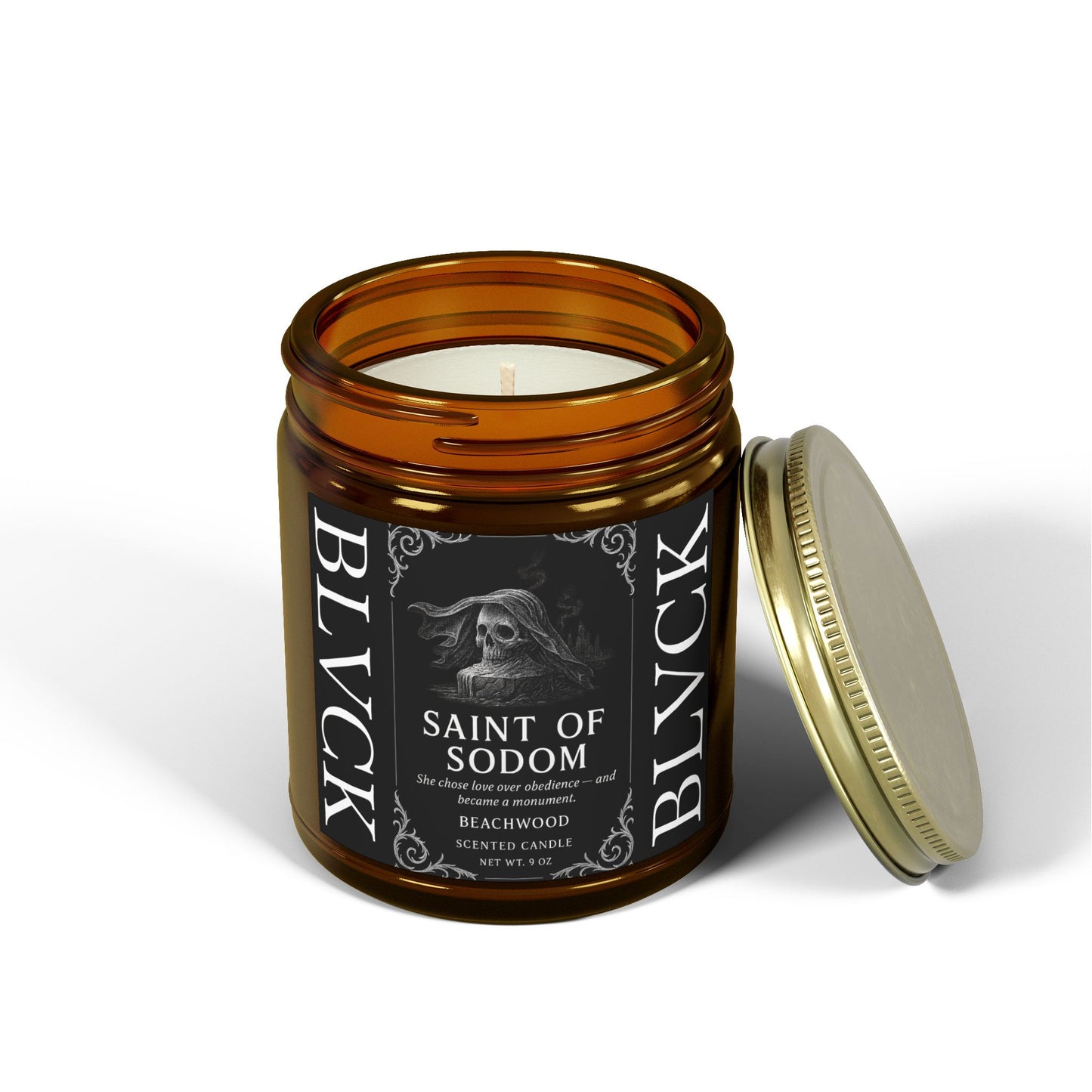 Saint of Sodom // Beachwood Scented Coconut Apricot Wax Candle