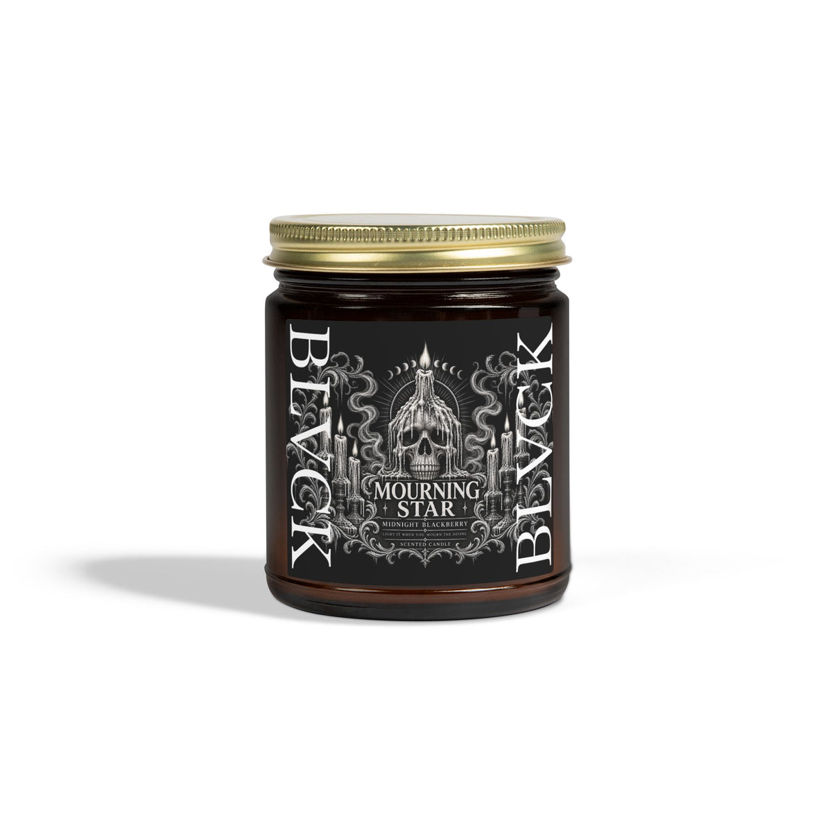 Mourning Star // Midnight Blackberry Scented Coconut Apricot Wax Candle