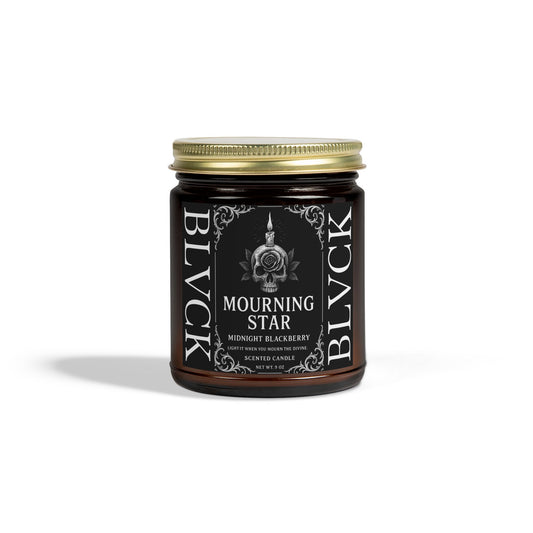Mourning Star // Midnight Blackberry Scented Coconut Apricot Wax Candle