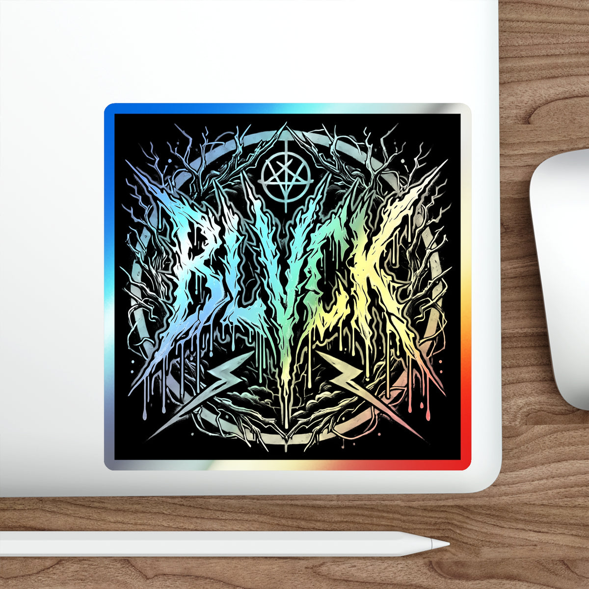 BLVCK Sigil // Holographic Sticker // Monochrome Edition