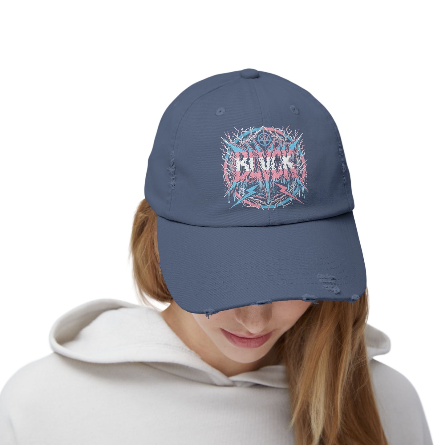 BLVCK // Trans Pride Sigil Distressed Cap