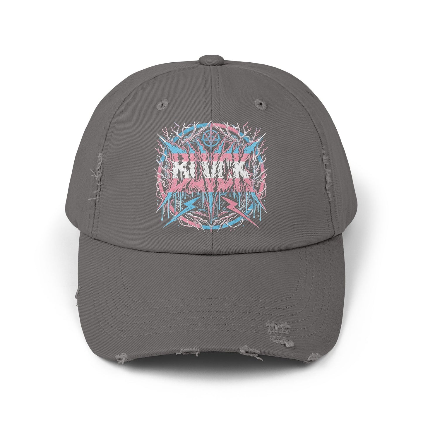 BLVCK // Trans Pride Sigil Distressed Cap